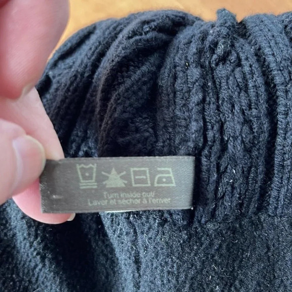 DENVER HAYES Cable Knit Fleece Lined Black Beanie Hat Toque O/S - Picture 8 of 11